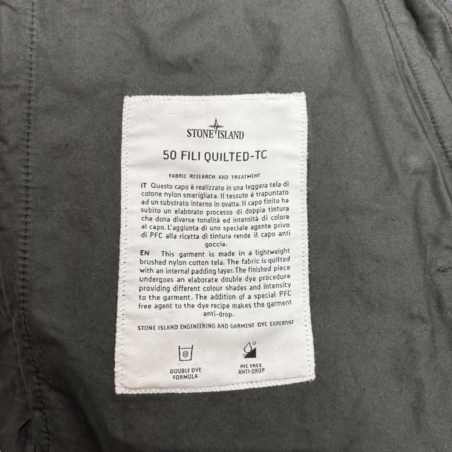 Stone Island Black 50 Fili Quilted-TC Compass Patch Jacket