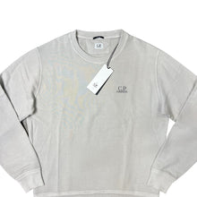 Load image into Gallery viewer, CP Company Grey Front Spell Out Crew Neck Jumper
