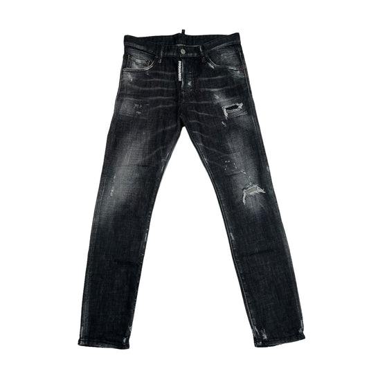 Dsquared2 Black Denim Ripped Jeans