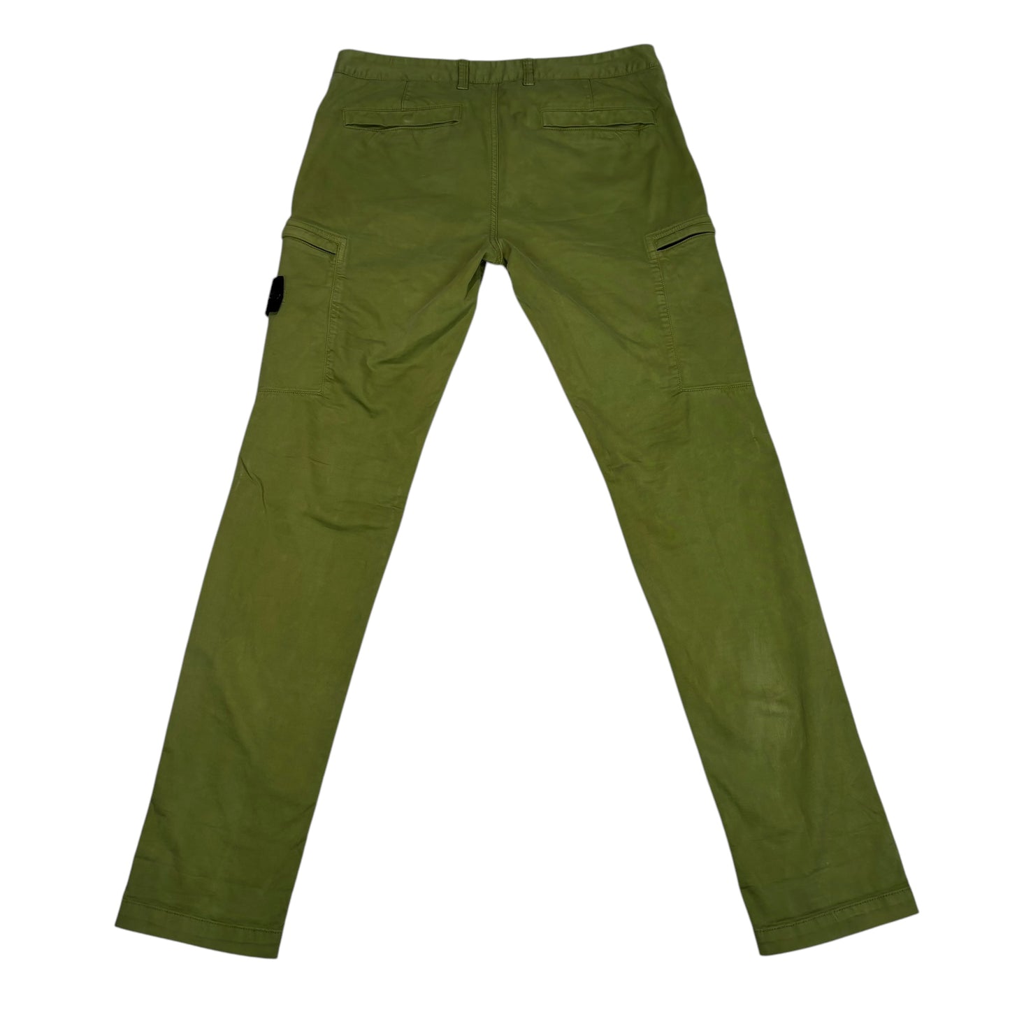 Stone Island Mustard Brushed Cotton Compass-Patch Zip Pockets Cargo Trousers
