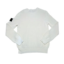 Load image into Gallery viewer, Stone Island White Ribbed Cotton Crew Neck Jumper
