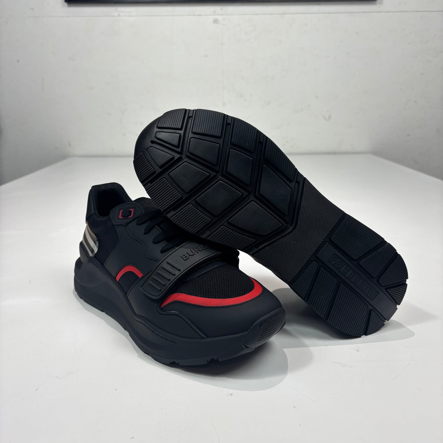 Burberry Black Ramsey Check Men’s Trainers