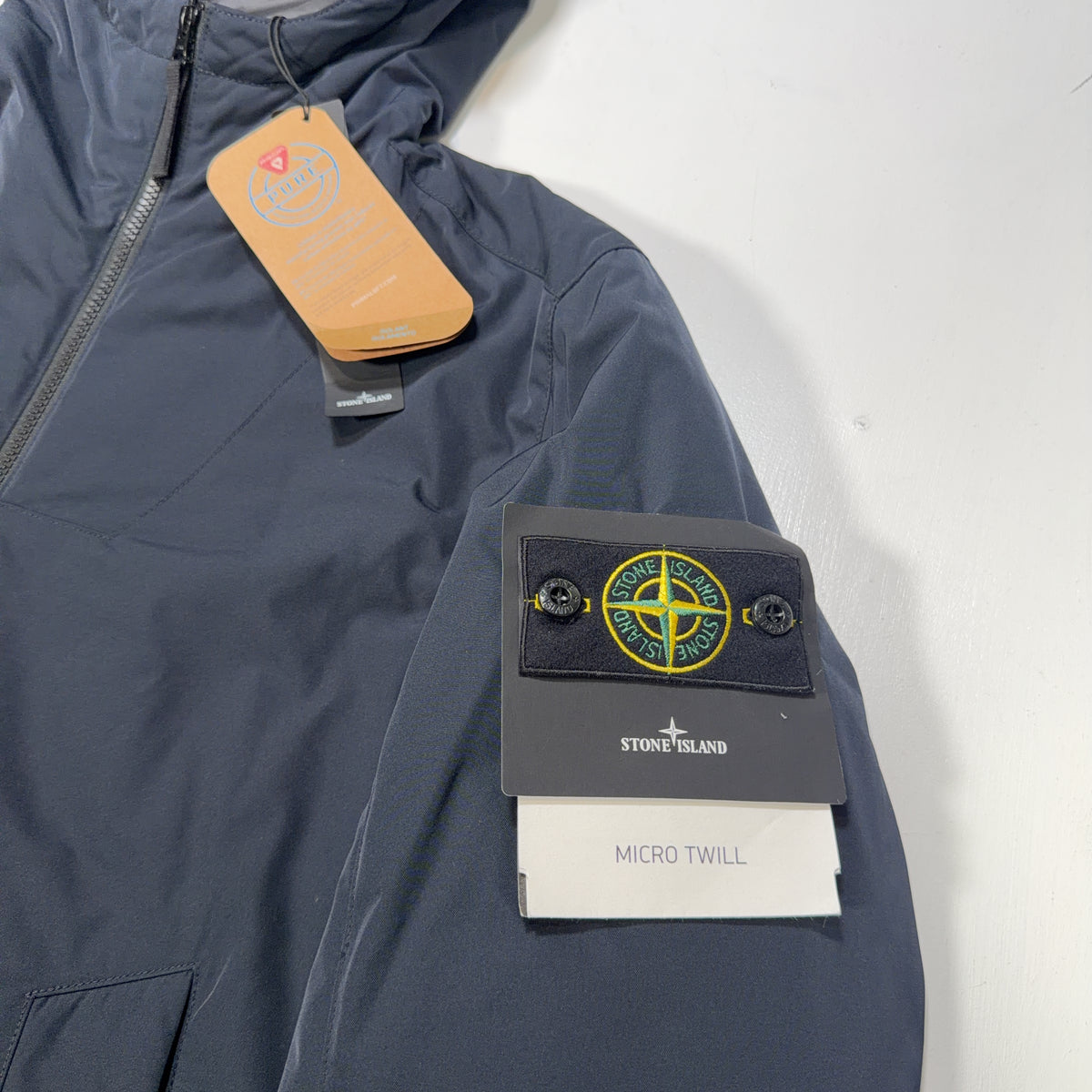 Stone Island Micro Twill Hooded Jacket – Navy