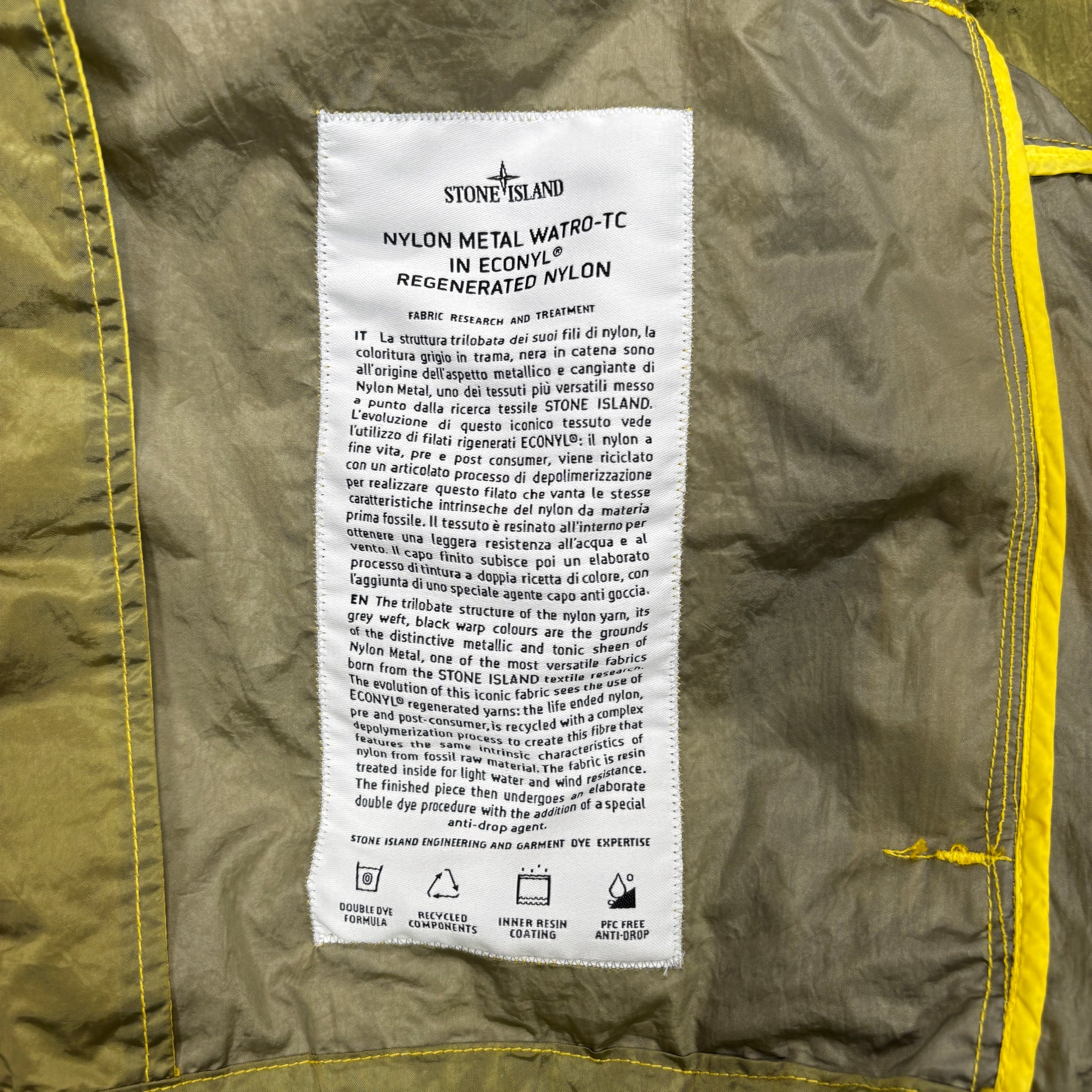 Stone Island Green Nylon Metal Watro-TC In Econyl Regenerated Nylon