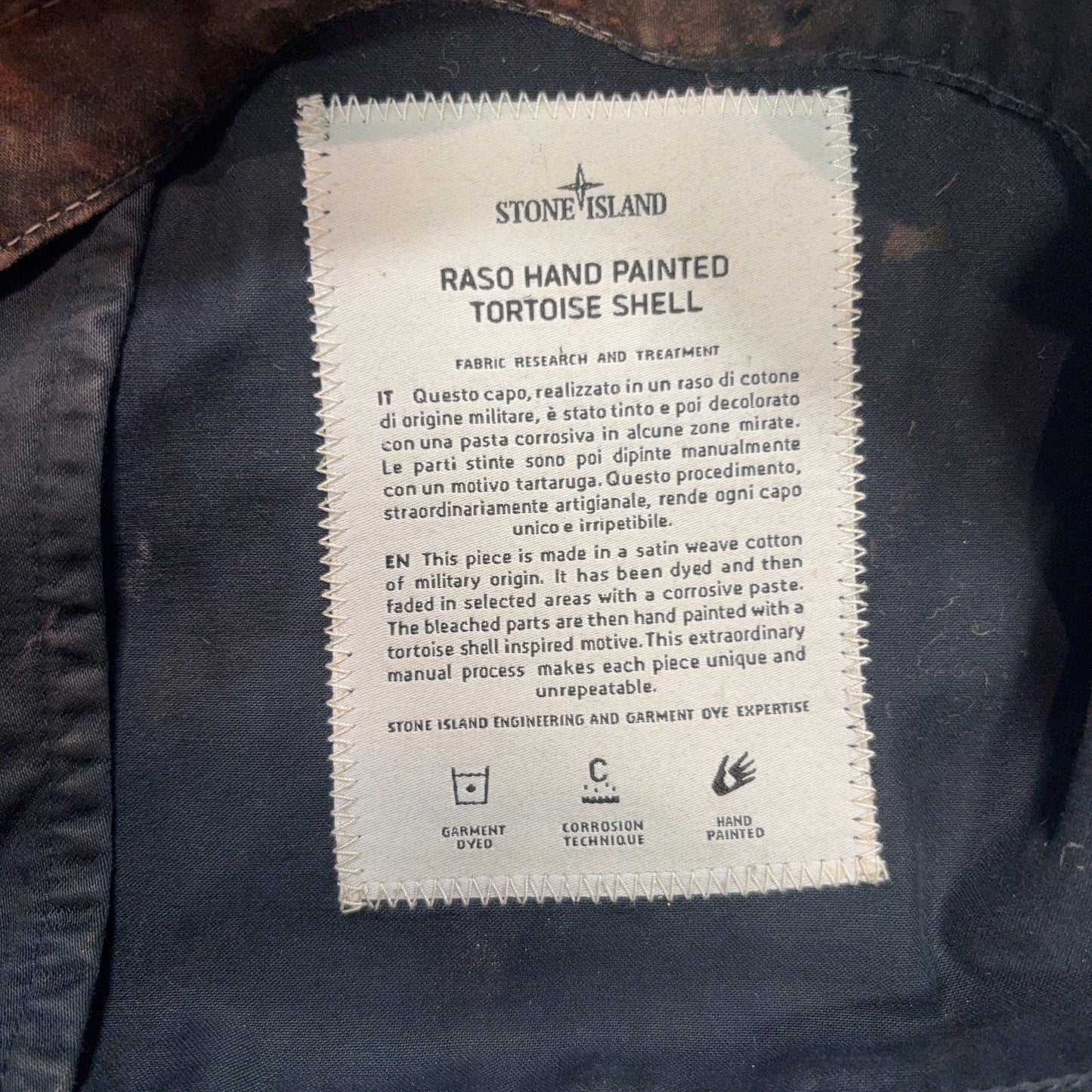 Stone Island Raso Hand Painted Tortoise Shell Brown Jacket