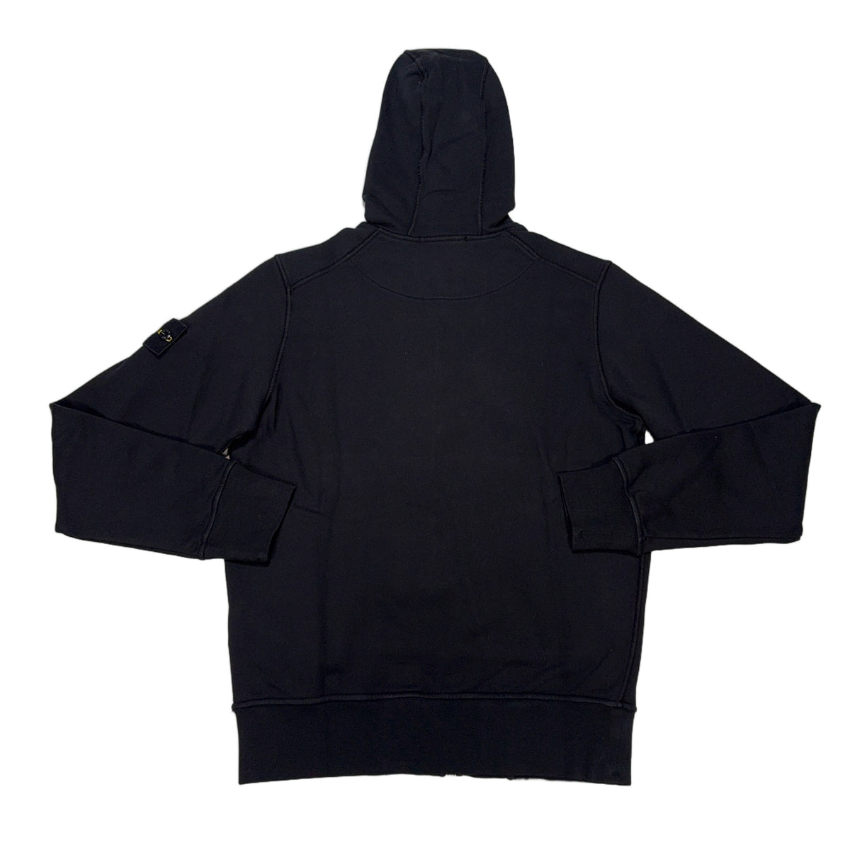 Stone Island Zip Up Black Hoodie