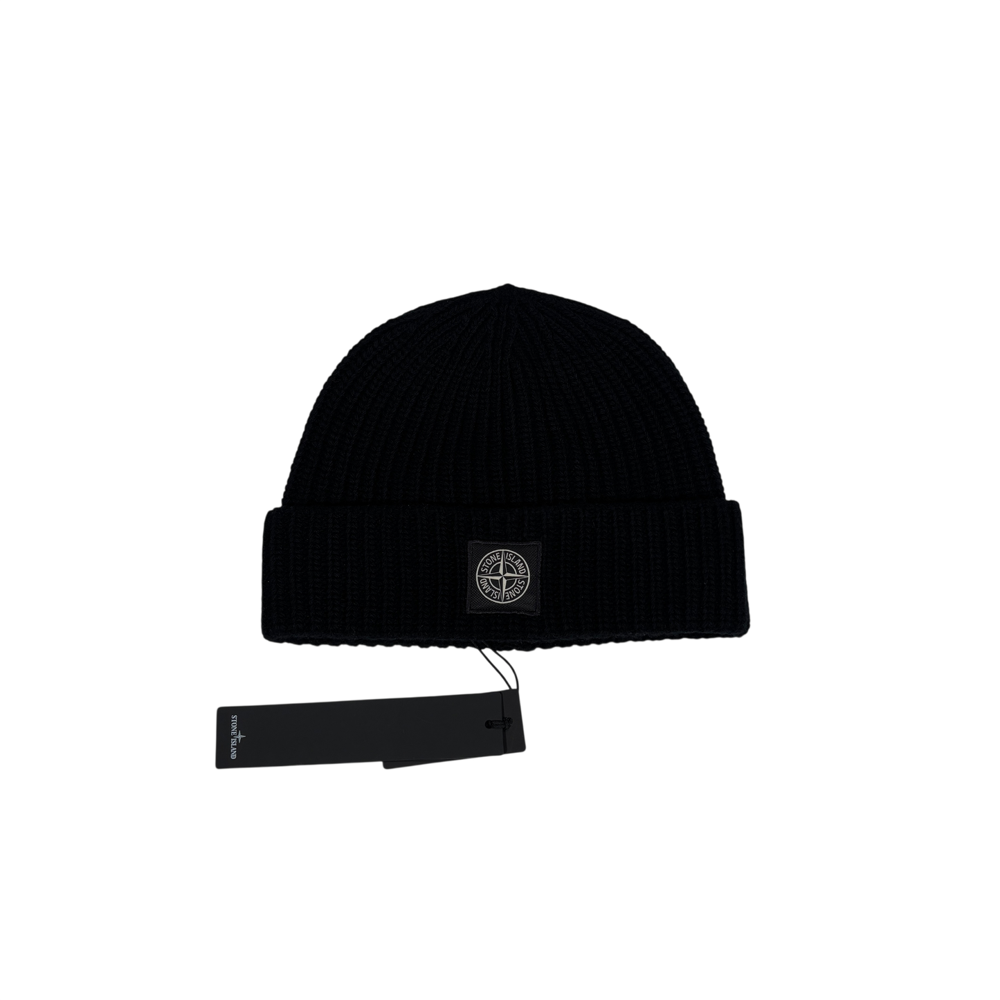 Stone Island Black Patch Logo Beanie