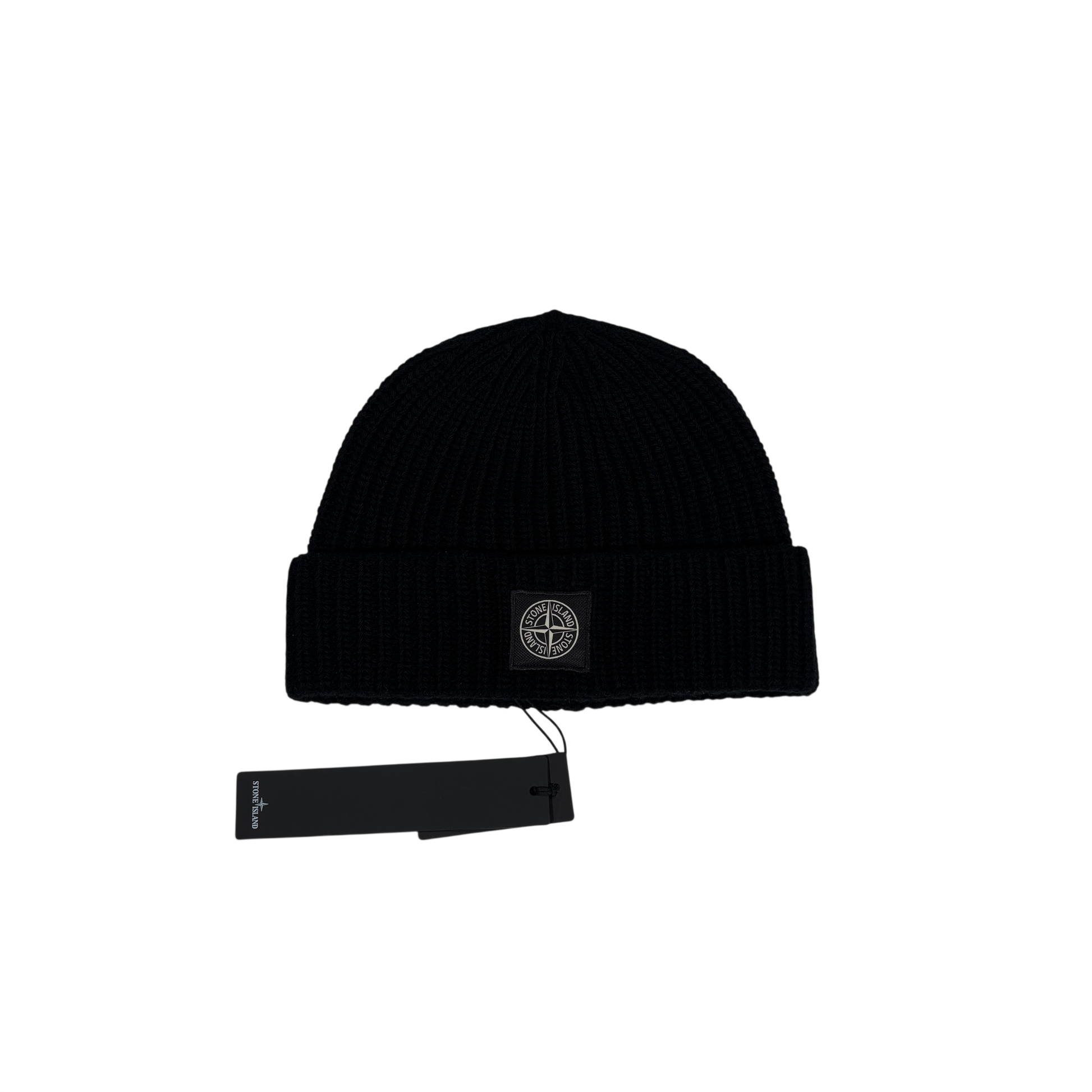 Stone Island Black Patch Logo Beanie