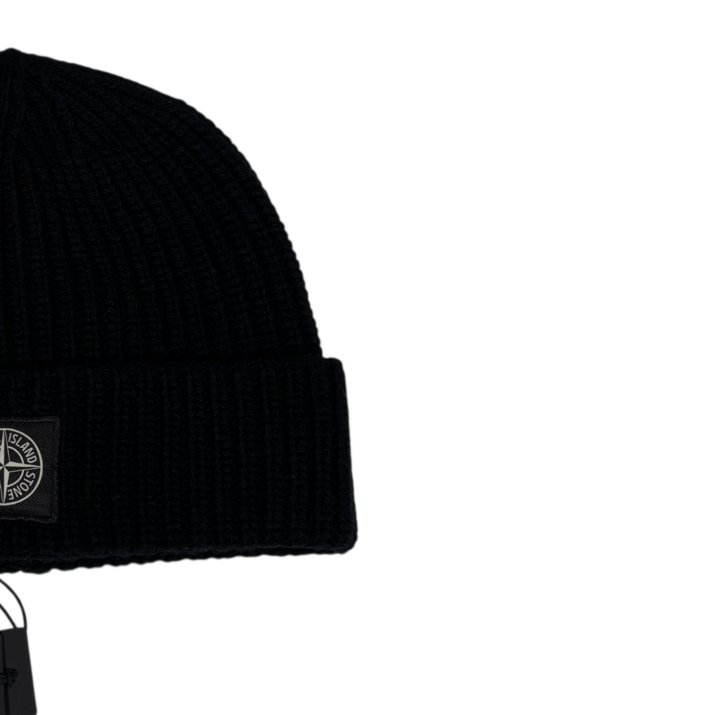 Stone Island Black Patch Logo Beanie