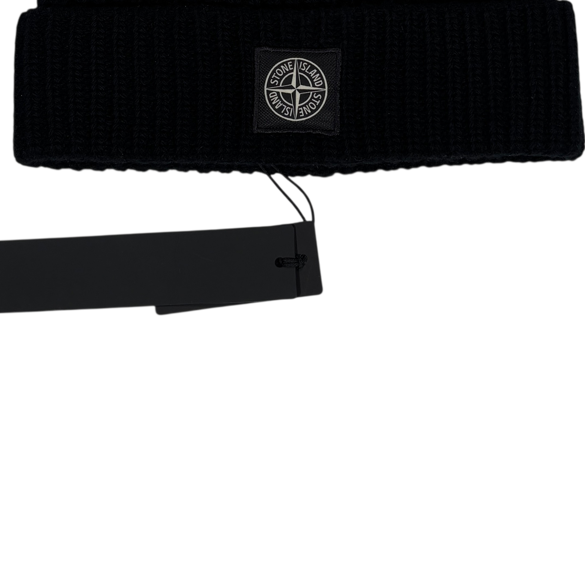 Stone Island Black Patch Logo Beanie