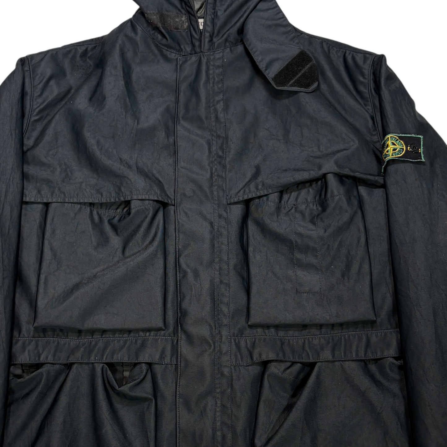 Stone Island Green Edge Dual Layer Black Jacket
