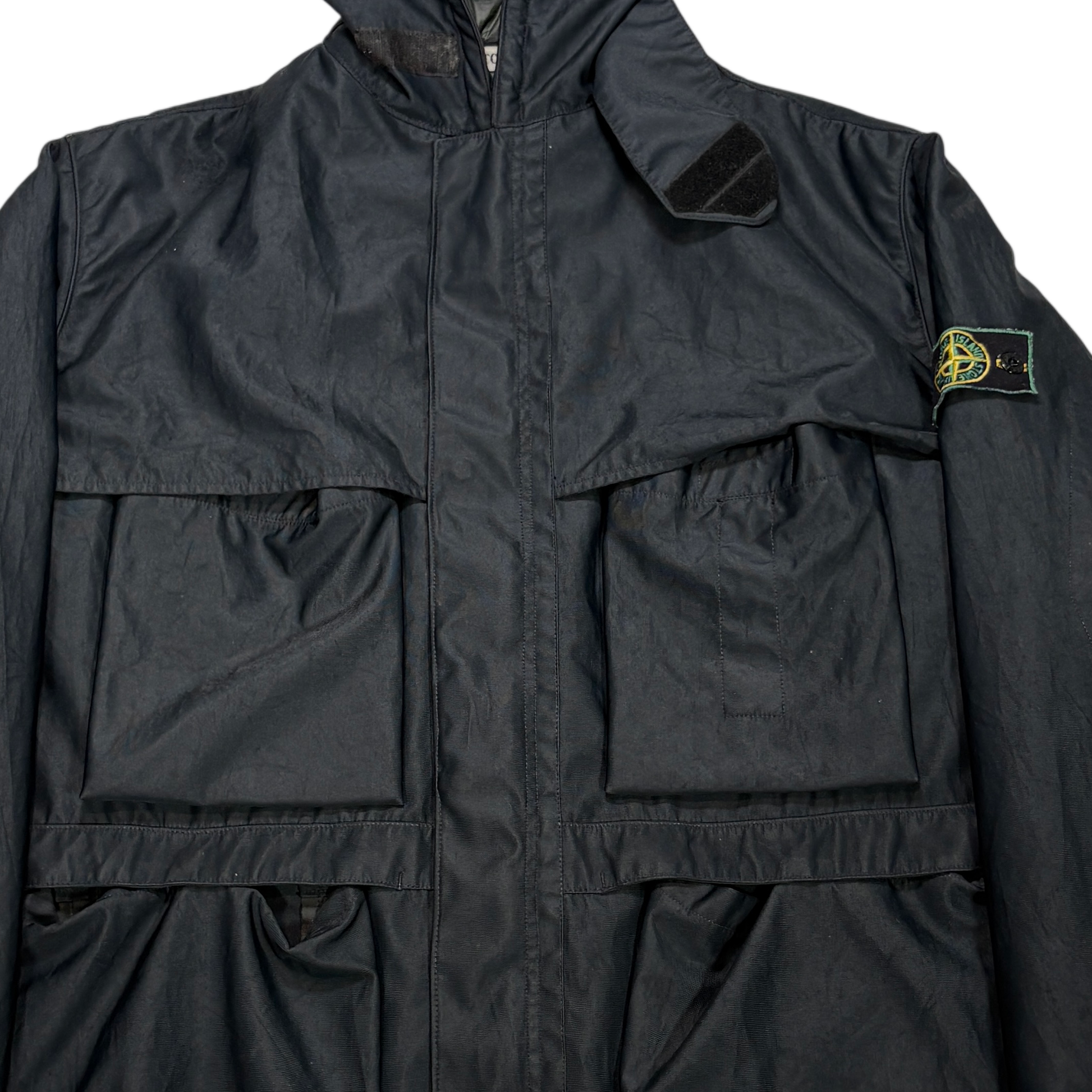 Stone Island Green Edge Dual Layer Black Jacket