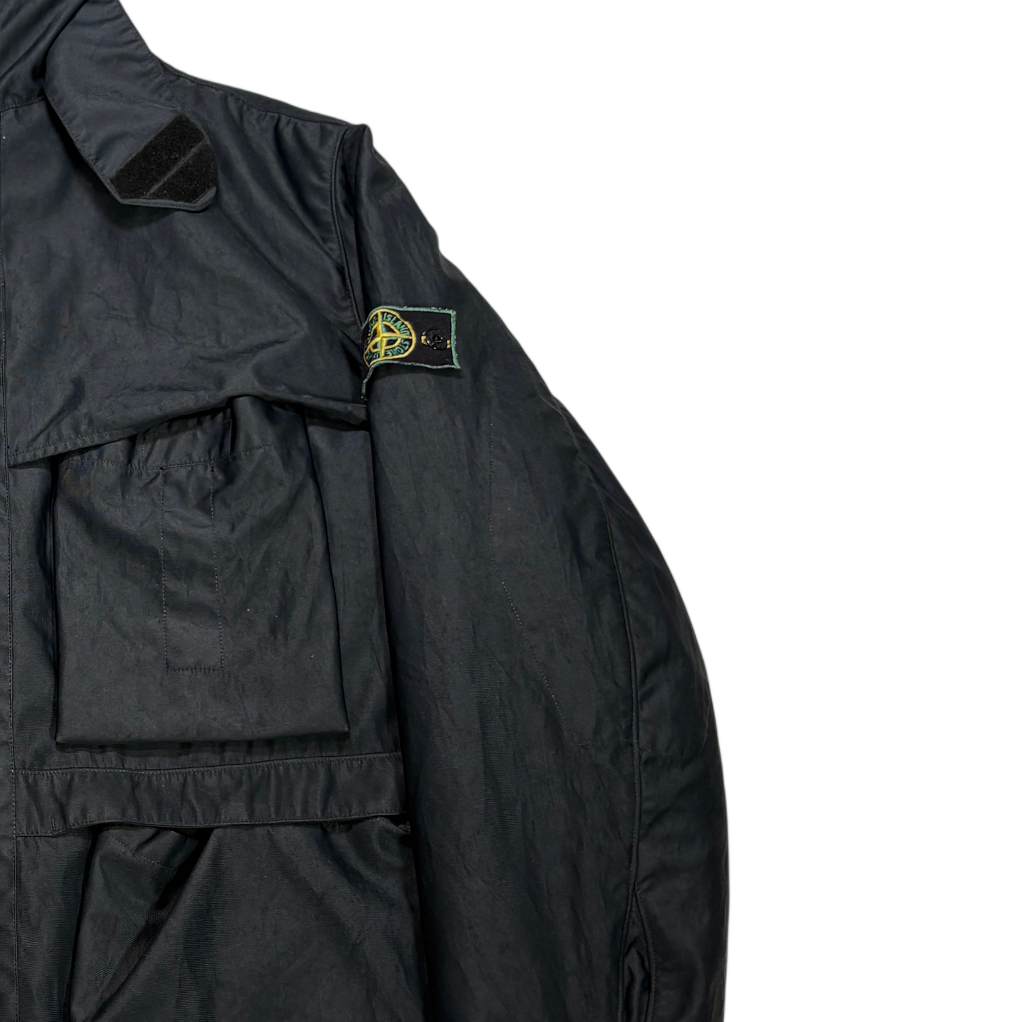 Stone Island Green Edge Dual Layer Black Jacket