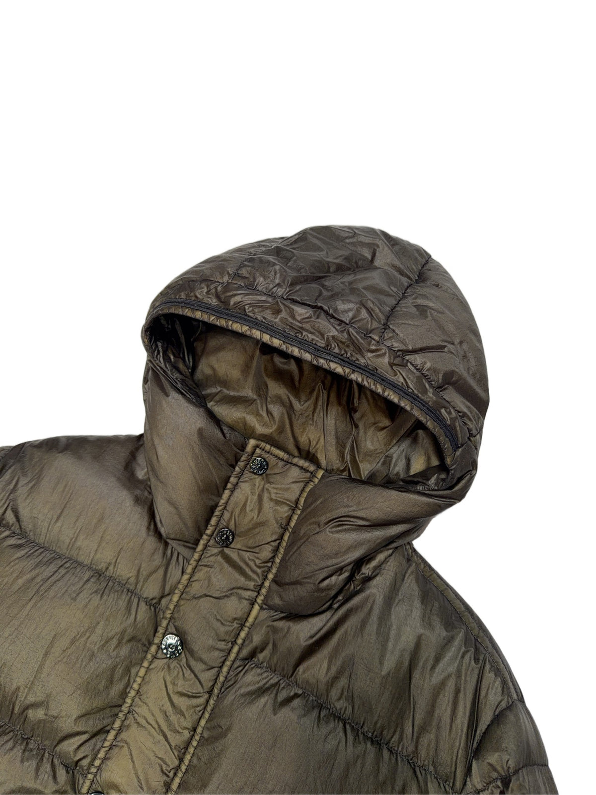 Stone Island Garment Dyed Down 26 GR X SQM N Hooded Jacket – Brown