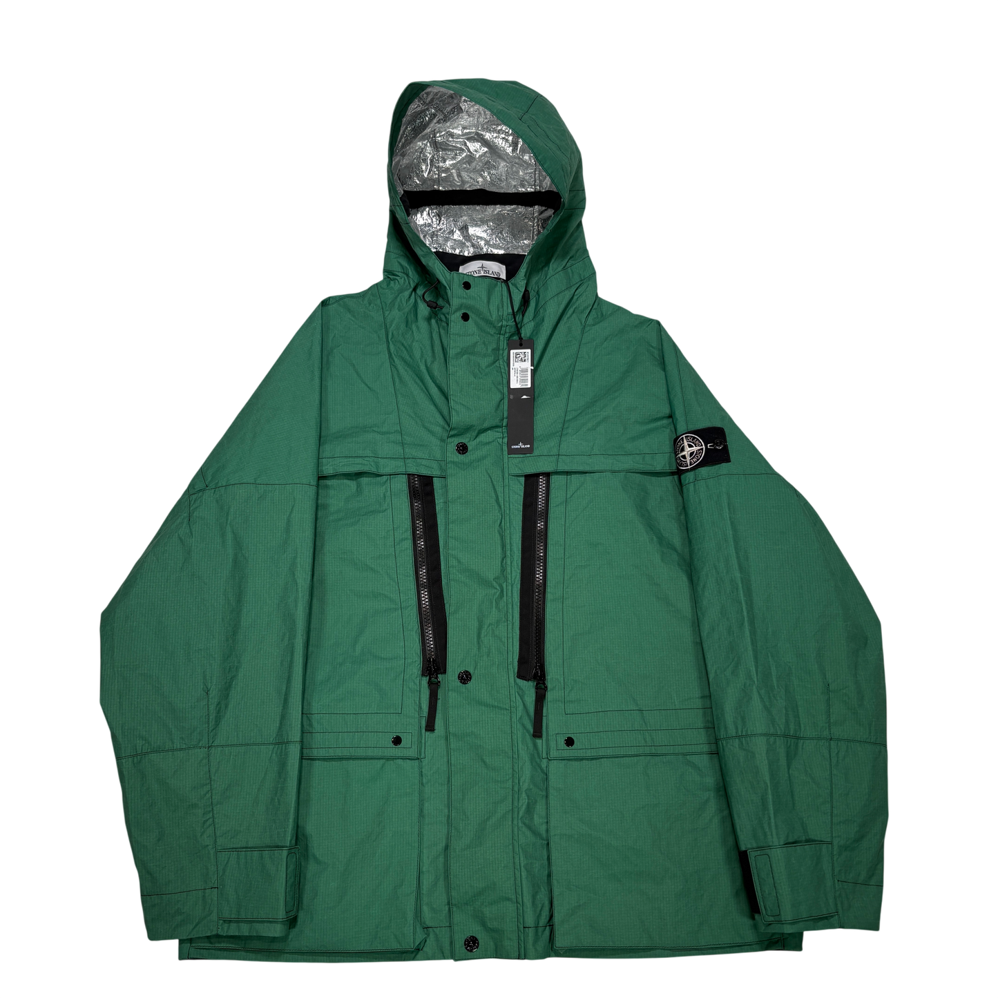 Stone Island Metal Lamina Ripstop Heat Reactive Green Hooded Jacket