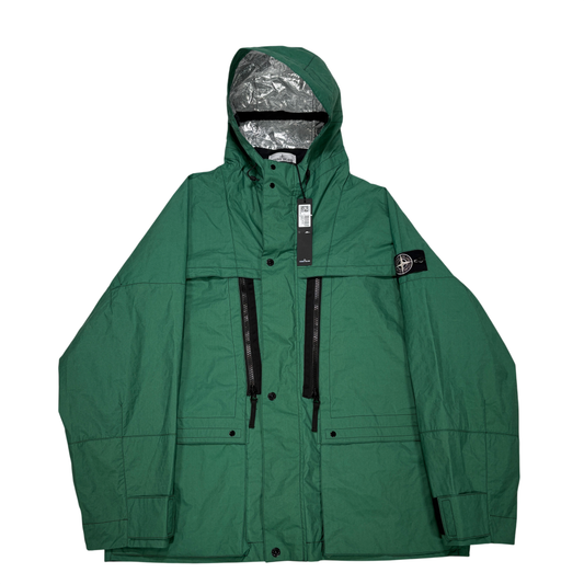 Stone Island Metal Lamina Ripstop Heat Reactive Green Hooded Jacket