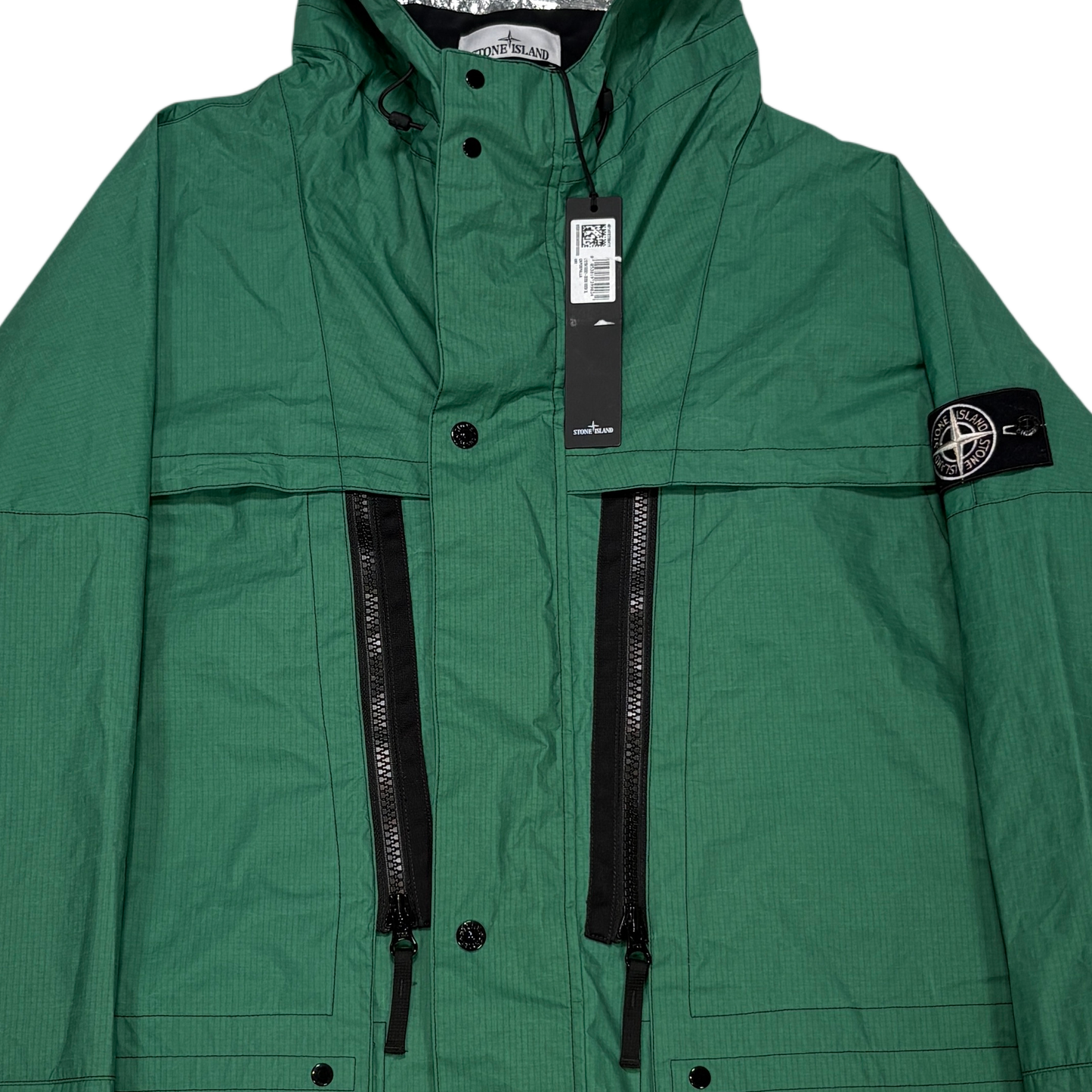 Stone Island Metal Lamina Ripstop Heat Reactive Green Hooded Jacket