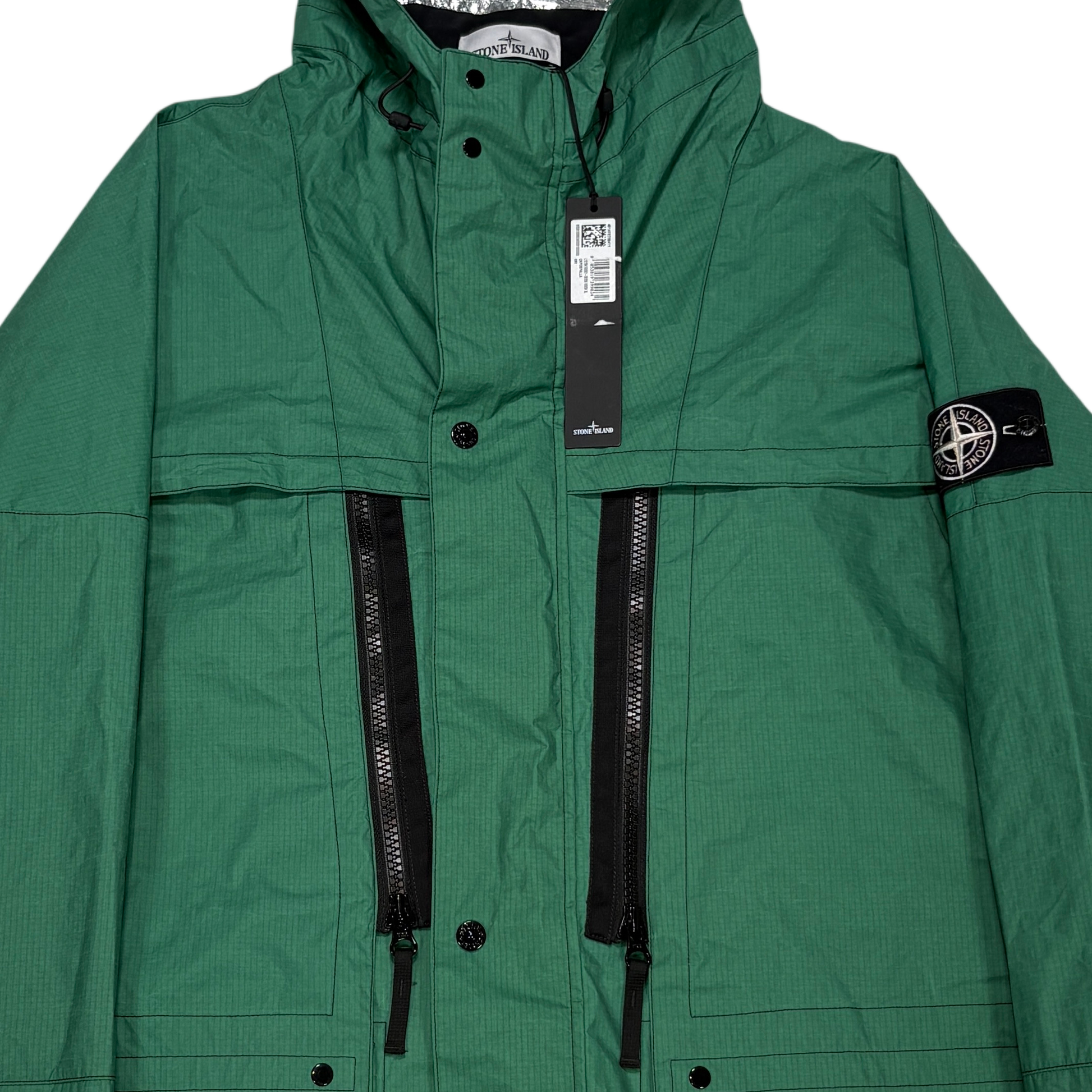 Stone Island Metal Lamina Ripstop Heat Reactive Green Hooded Jacket