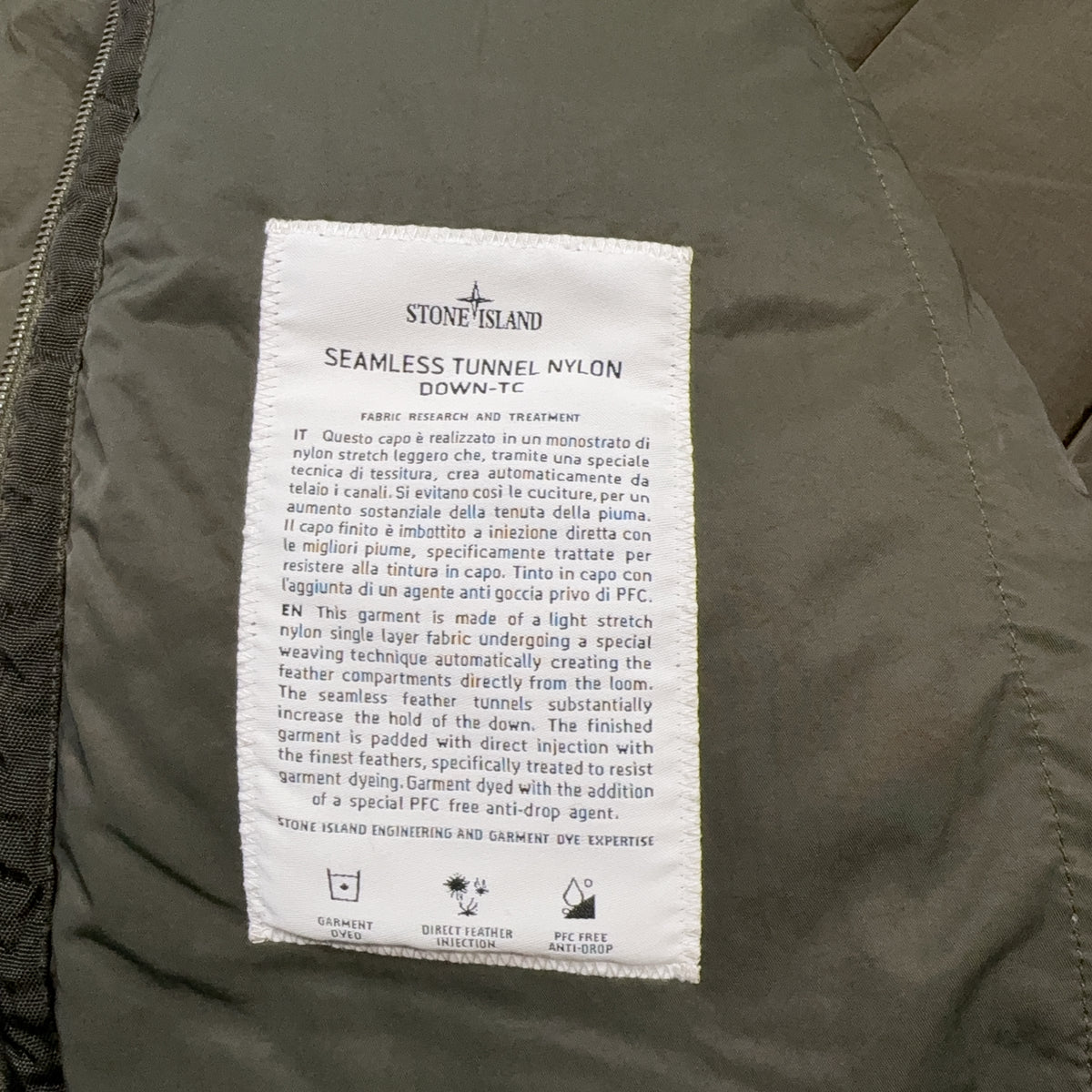 Stone Island Seamless Tunnel Down TC Green Coat