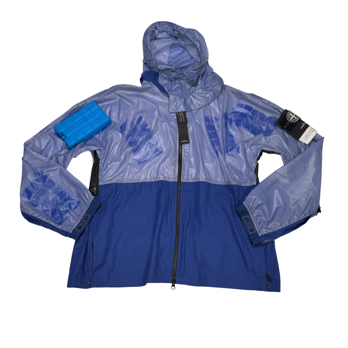 Stone Island Heat Reactive Lamy With Cotton Linen Tela Blue Jacket