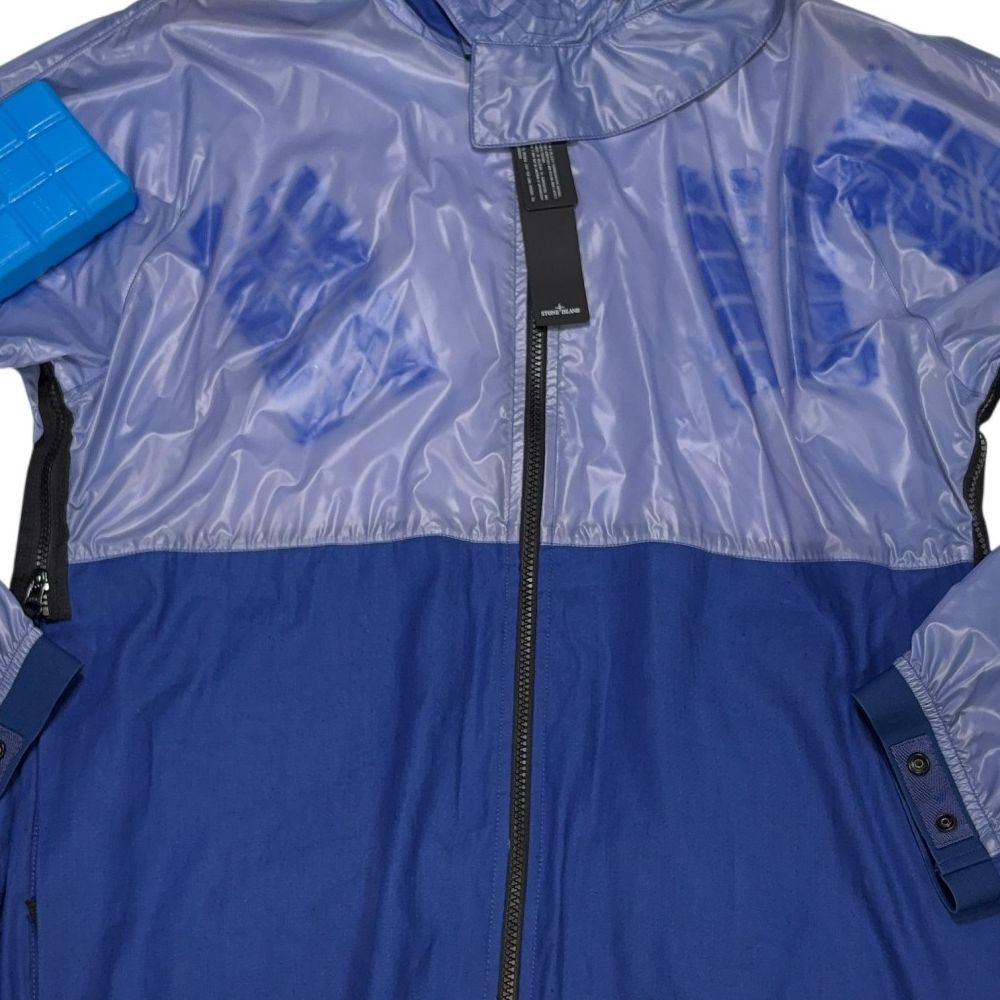 Stone Island Heat Reactive Lamy With Cotton Linen Tela Blue Jacket