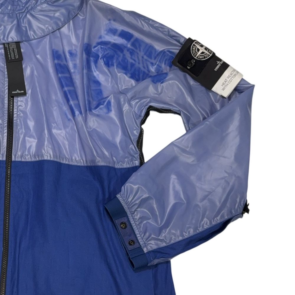 Stone Island Heat Reactive Lamy With Cotton Linen Tela Blue Jacket