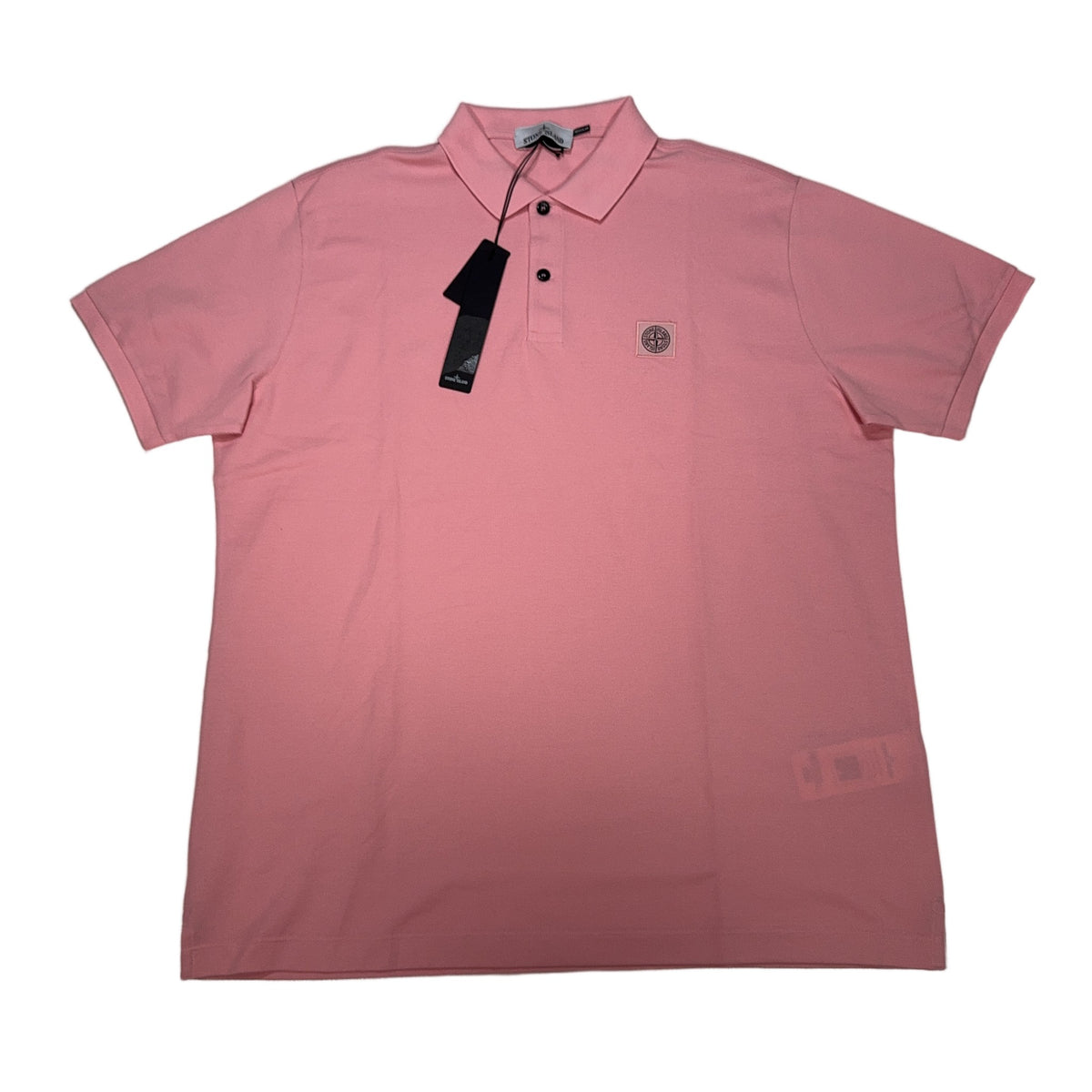 Stone Island Logo Patch Pink Polo Shirt