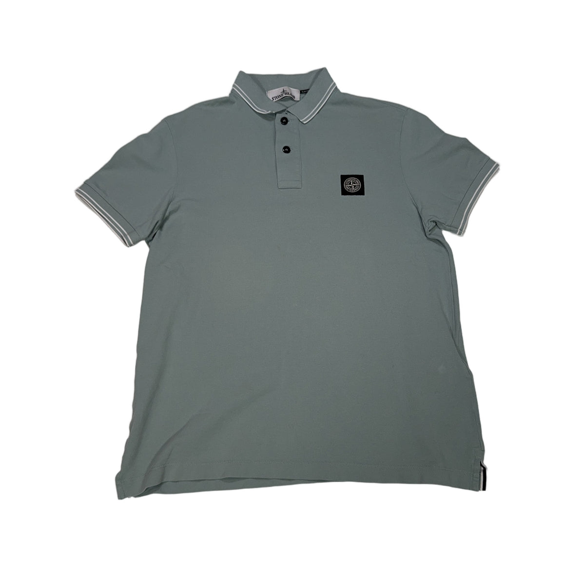 Stone Island Logo Patch Green Polo Shirt
