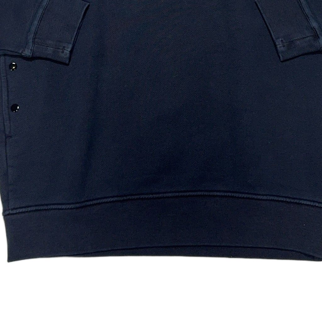 Stone Island Crew Neck Sweatshirt with Side Snaps – Navy