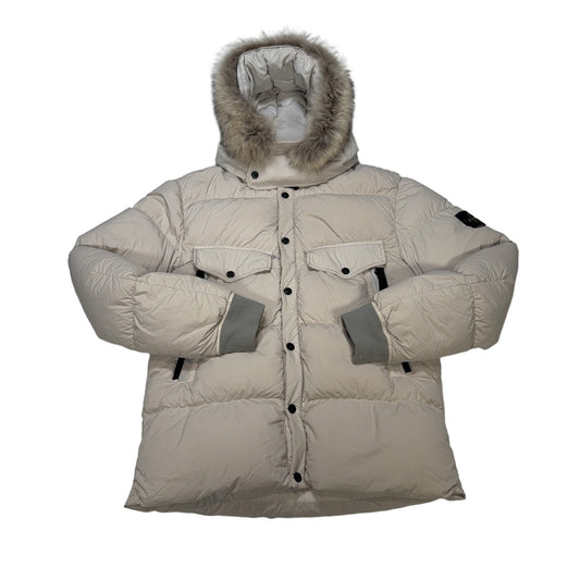 Stone Island Garment Dyed Organic Feel NY Down Beige Coat
