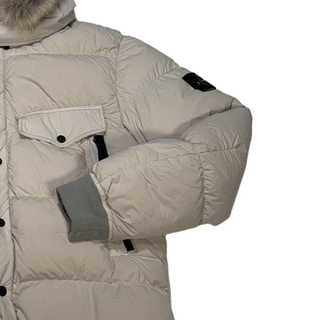 Stone Island Garment Dyed Organic Feel NY Down Beige Coat