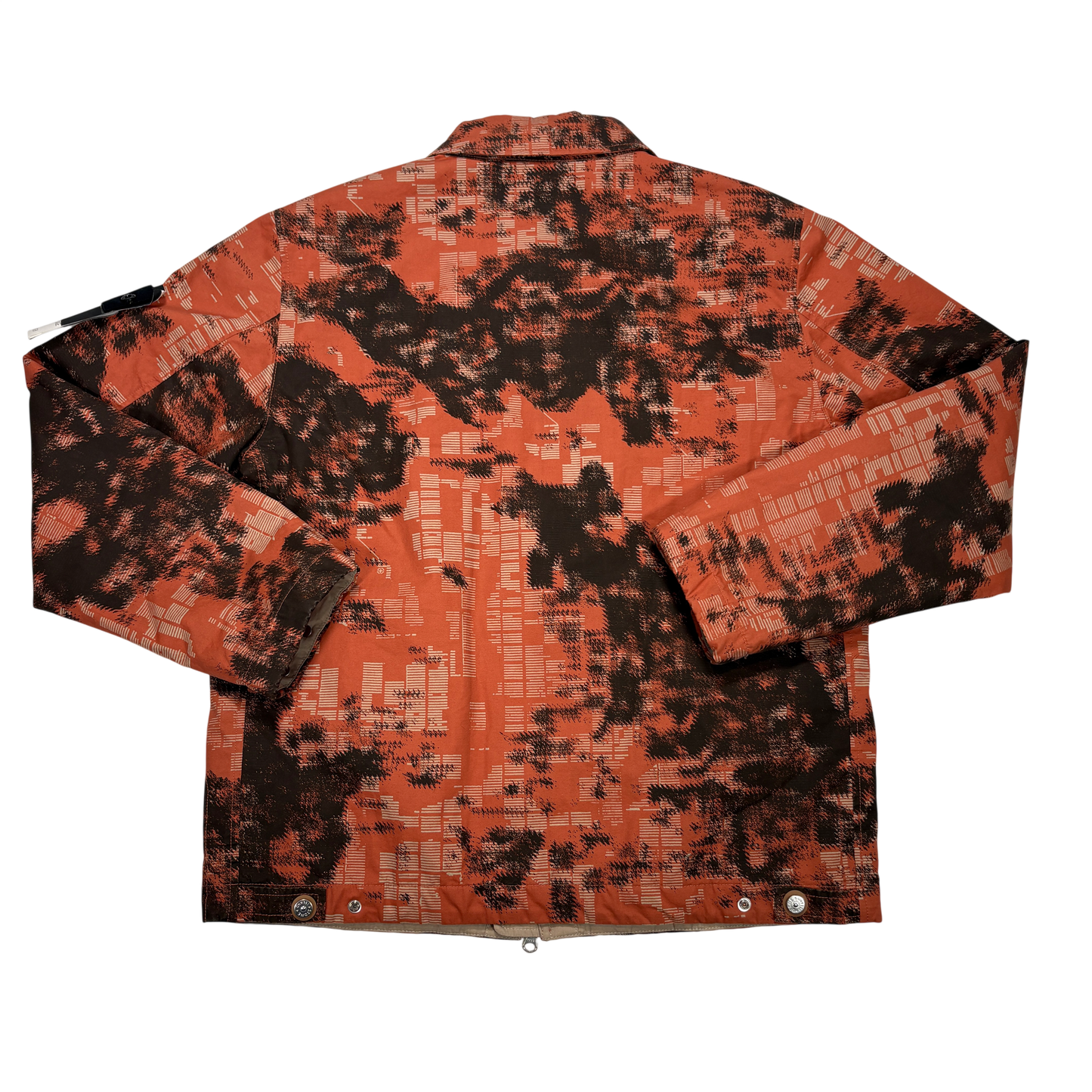 Stone Island Orange Earth Mapping Camo Cotton Canvas with Primaloft Insulation Technology Jacket
