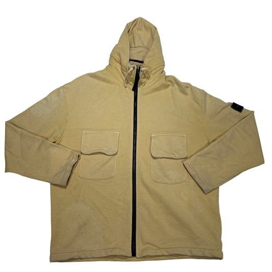 Stone Island Green Edge Vintage Zip up Hoodie Yellow Hoodie