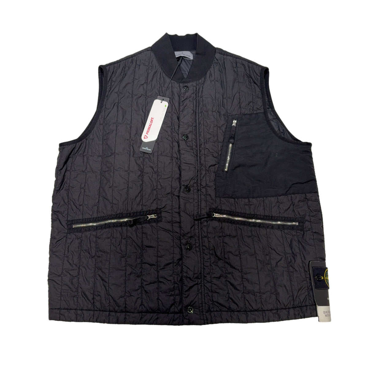 Stone Island Quilted Nylon Stella With Primaloft - TC Black Gilet