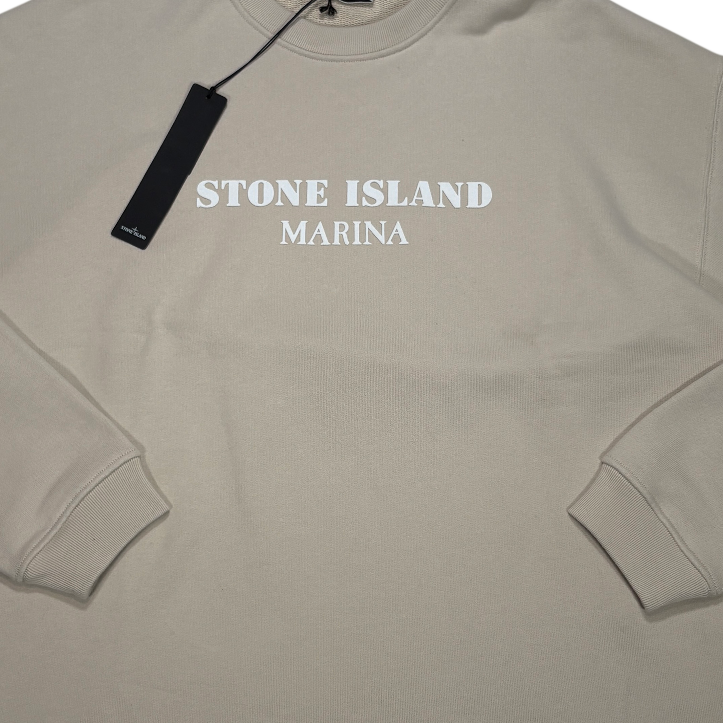 Stone Island Beige Marina Spell Out Logo Jumper