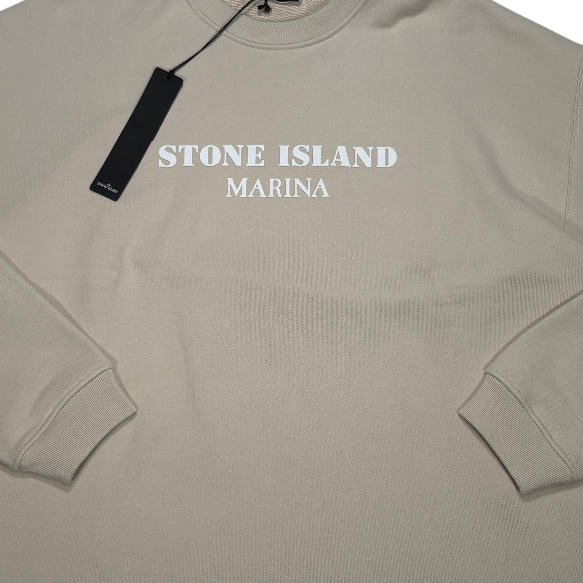 Stone Island Beige Marina Spell Out Logo Jumper