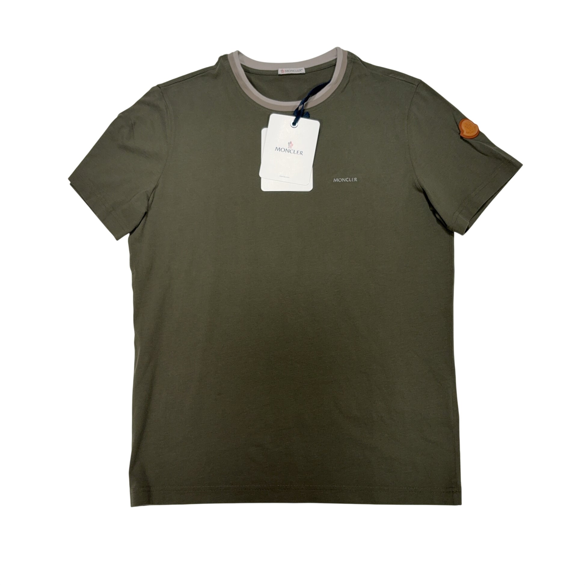 Moncler Front Graphic With Shoulder Badge Green T-shirt