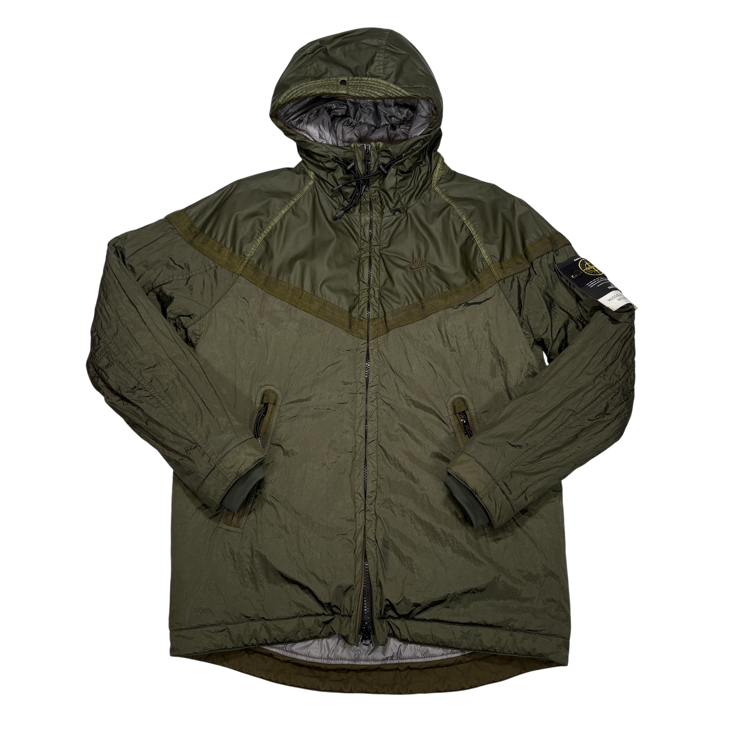 Nike X Stone Island Green Mussola Gommata / Nylon Metal Jacket