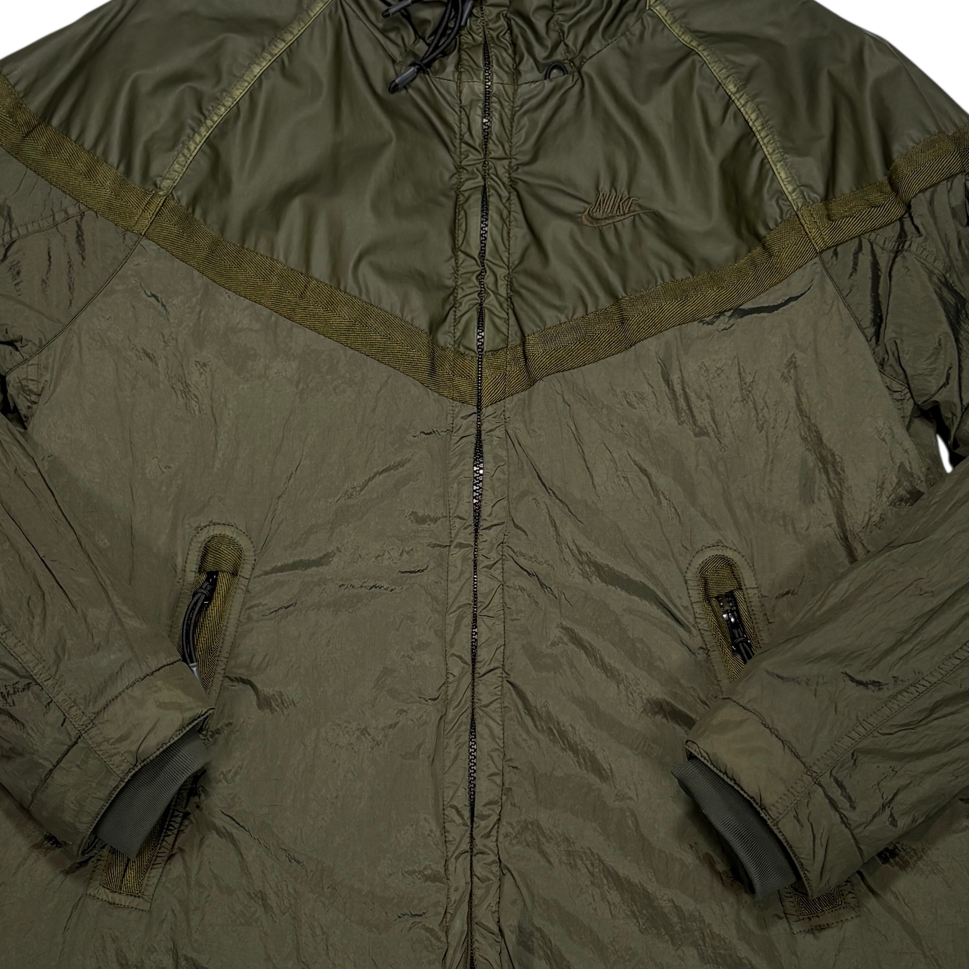 Nike X Stone Island Green Mussola Gommata / Nylon Metal Jacket