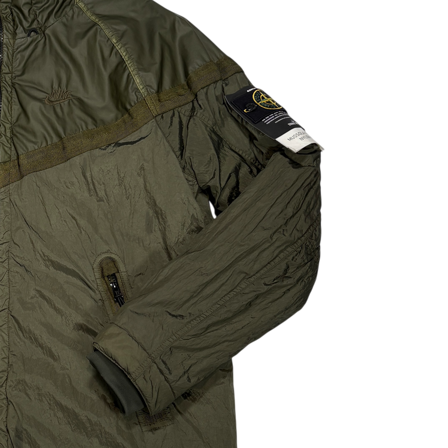 Nike X Stone Island Green Mussola Gommata / Nylon Metal Jacket
