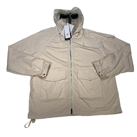 C.P. Company KNJ Goggle Hooded Jacket – Beige