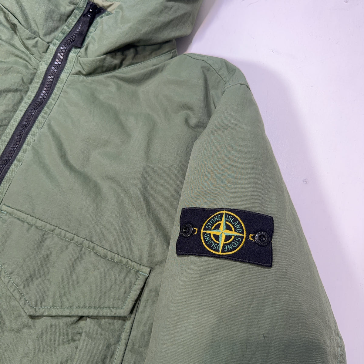Stone Island Opaque Nylon Twill Down-TC Hooded Jacket – Olive Green