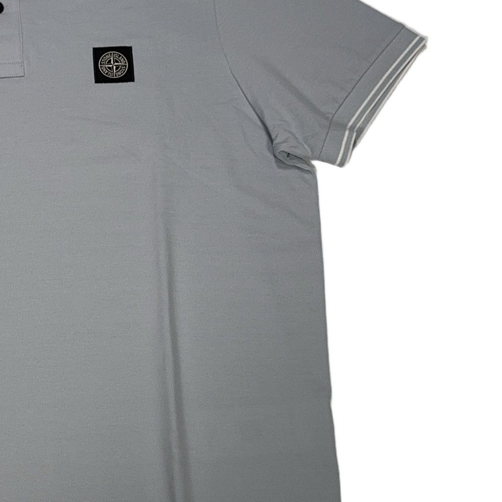 Stone Island Logo Patch Grey Polo Shirt