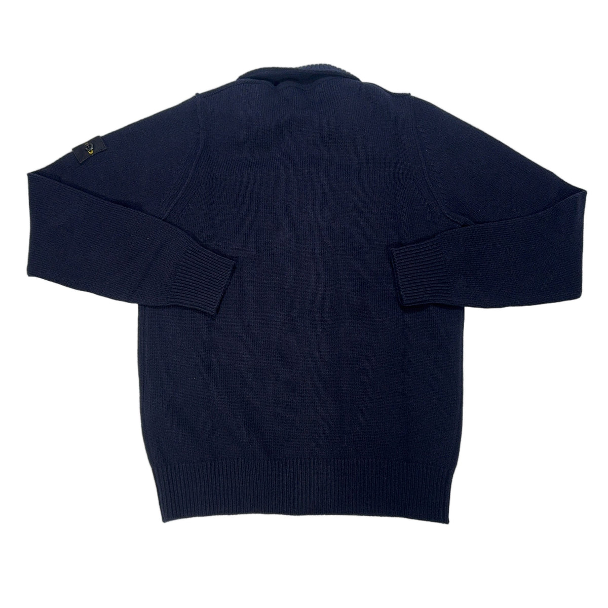 Stone Island Button-Up Ribbed Cardigan – Navy
