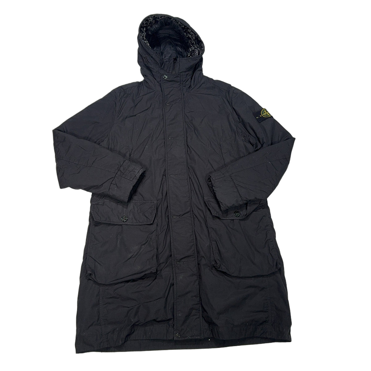 Stone Island Naslan Light Watro Hooded Long Parka – Black