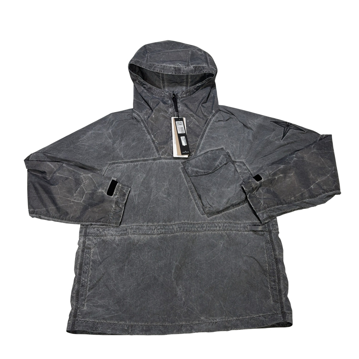 Stone Island Uneven Pigment Dyed Nylon Smerigliato + Nylon Canvas Grey Jacket