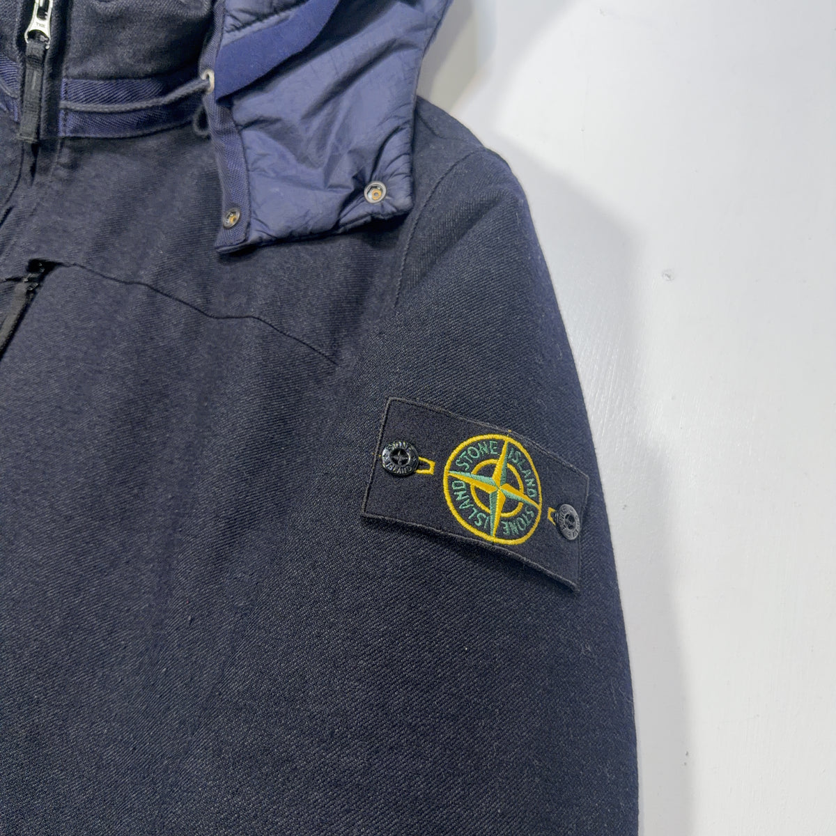 Stone Island Saia Doppia Faccia Hooded Jacket – Navy