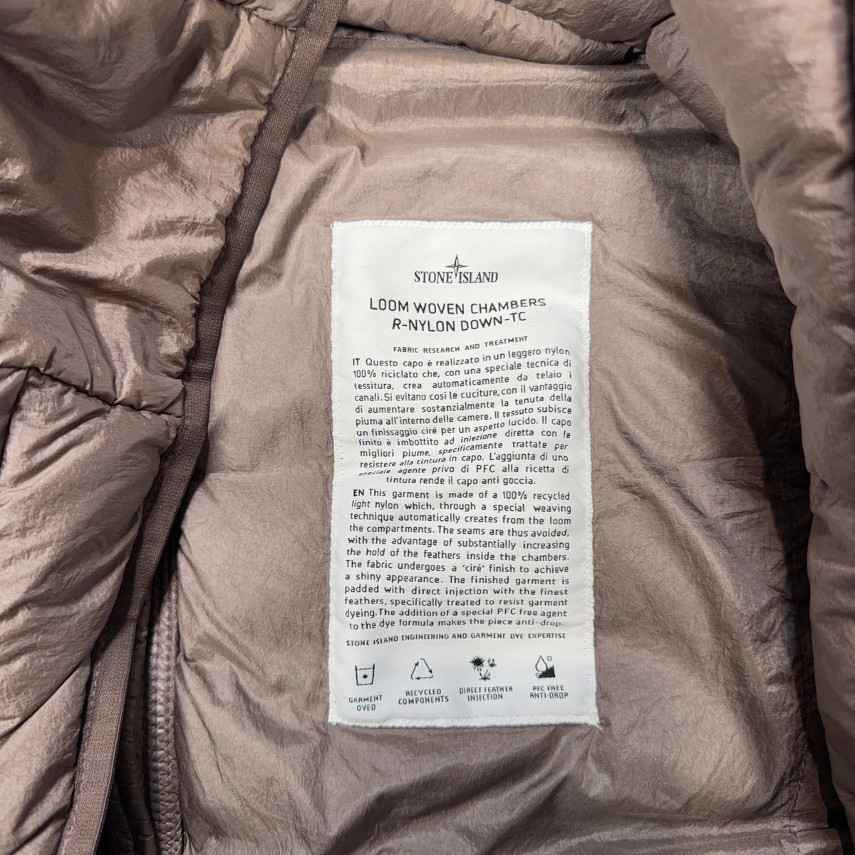 Stone Island Loom Woven Chambers R-Nylon Down-TC Jacket – Brown