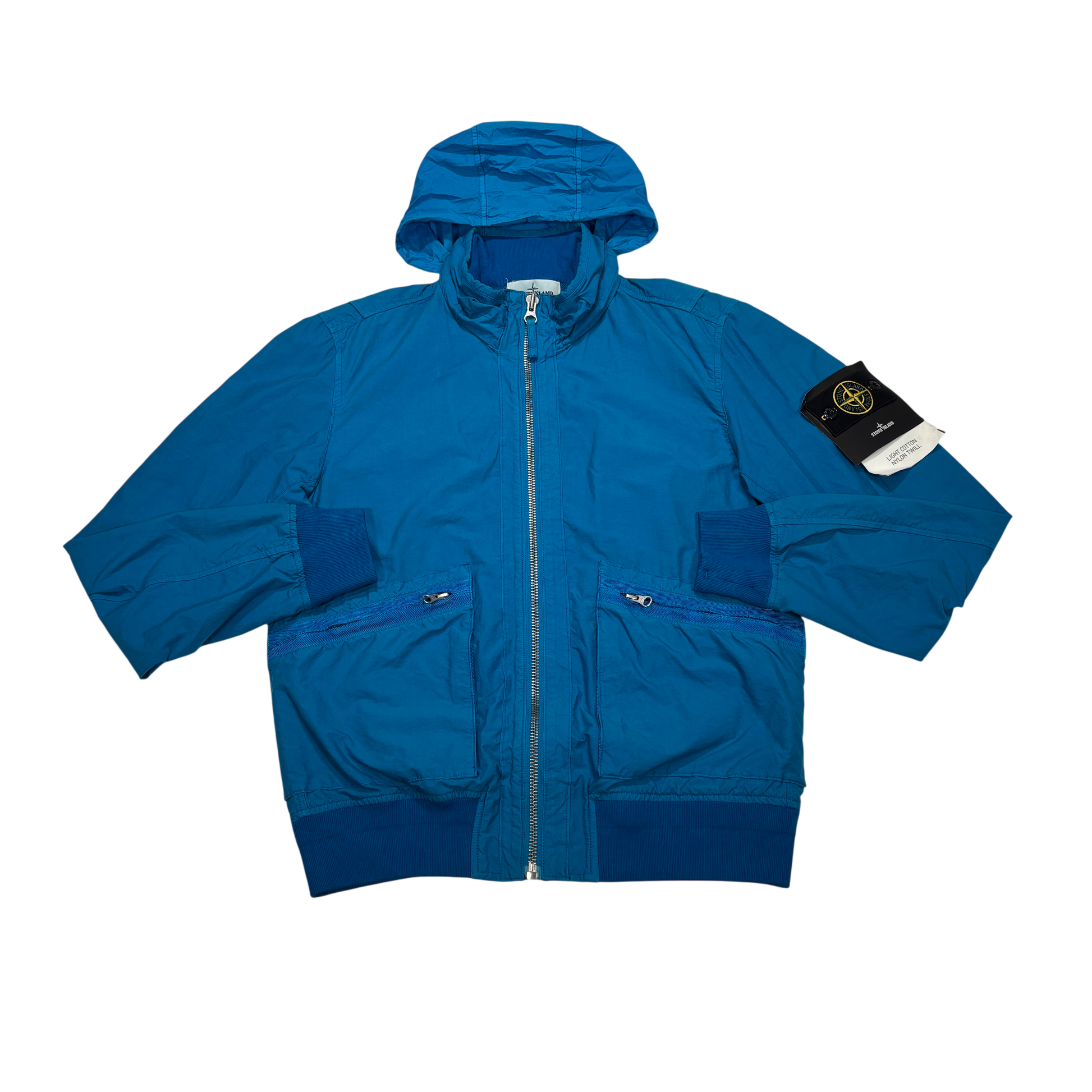 Stone Island Blue Light Cotton Nylon Twill Jacket