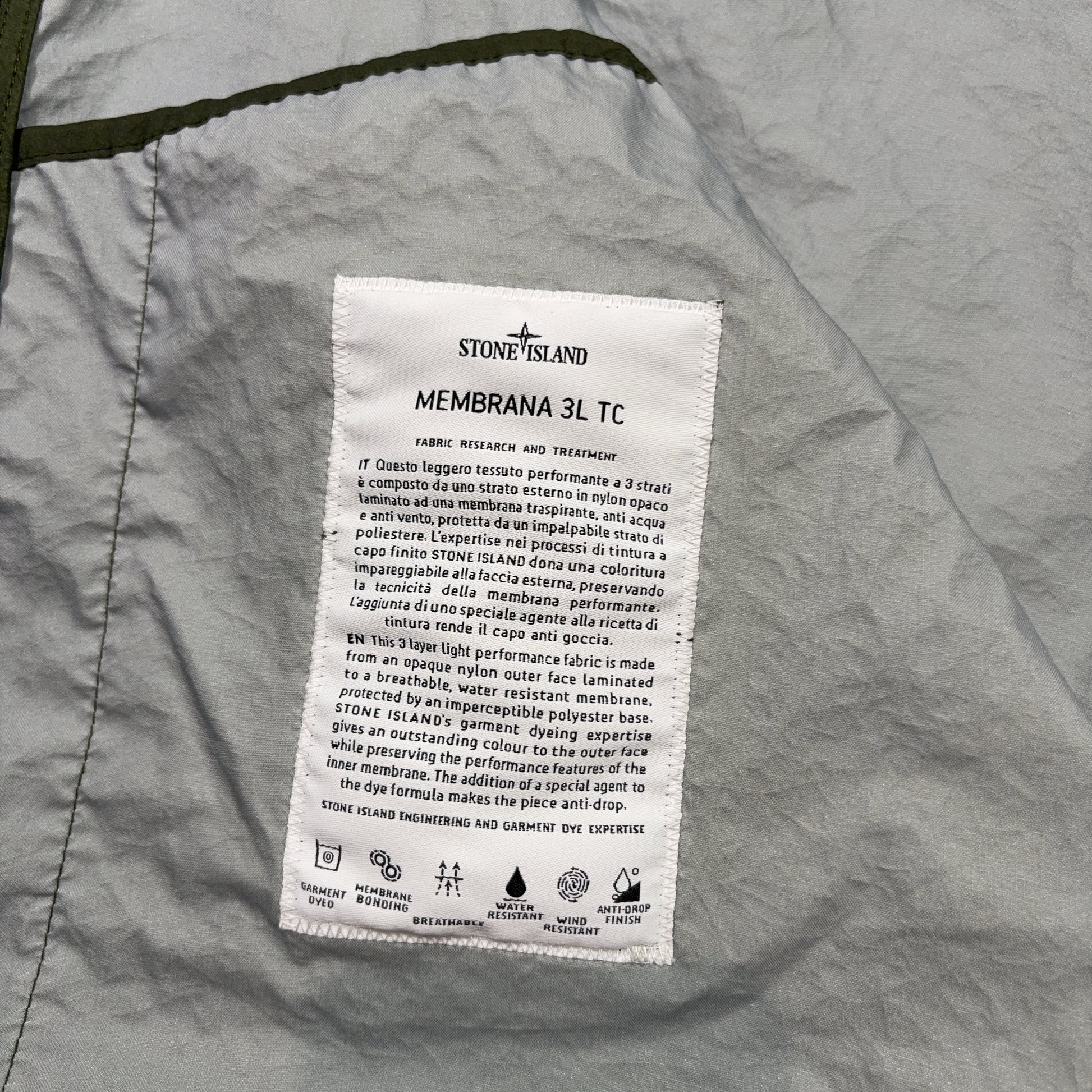 Stone Island Membrana 3L - TC Green Jacket